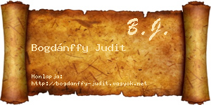 Bogdánffy Judit névjegykártya